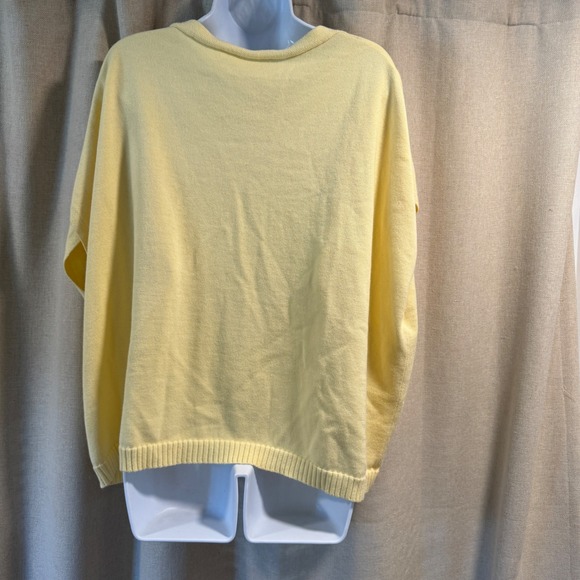 Butter Yellow Knit Cardigan Top Short Sleeve Button Down Lightweight Sweater - Picture 2 of 5